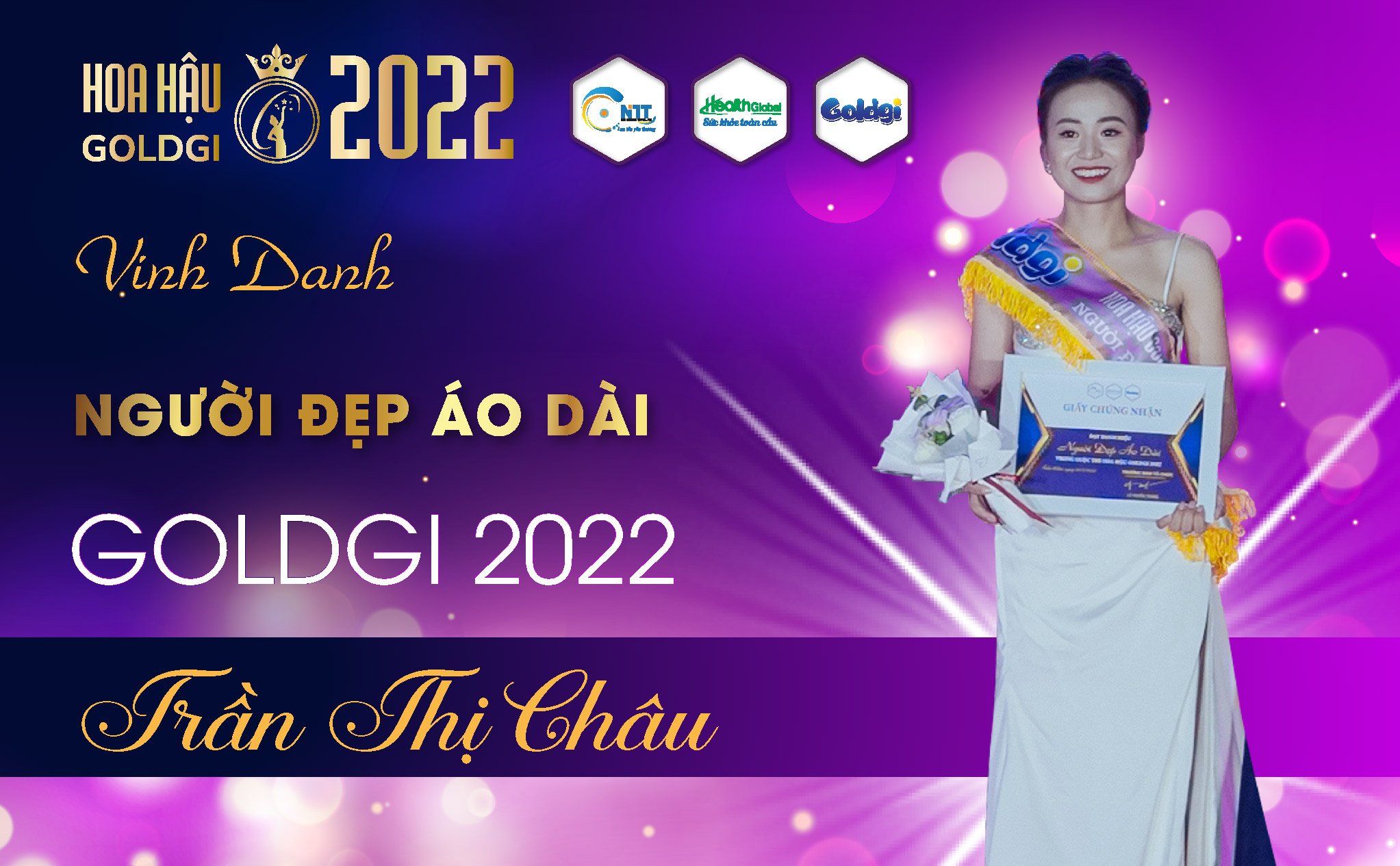 Chủ nhân giải thưởng người đẹp áo dài trong cuộc thi Hoa hậu Goldgi 2022 là ai