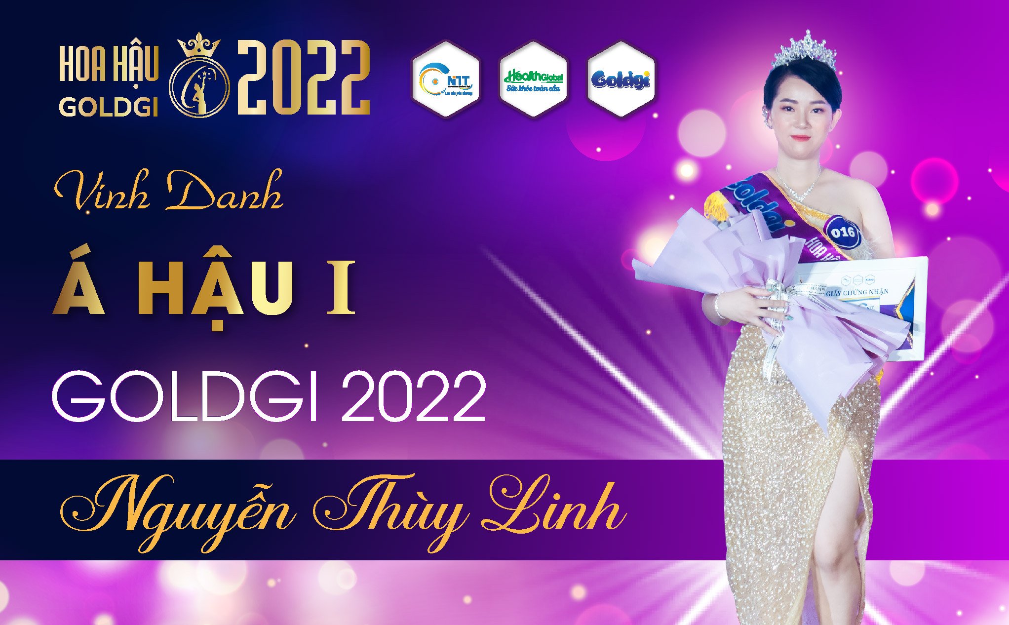 Á hậu 1 Goldgi 2022 gọi tên chị Nguyễn Thùy Linh - đại diện Bitimart Thanh Hóa